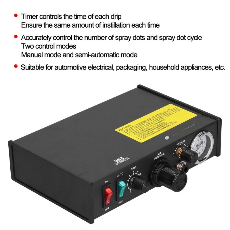 Precise Glue Dispenser 0.01ml Minimum Injection Timer-Controlled Drips - Dual Manual Semi-Automatic Modes Durable Aluminum Alloy Construction for Automotive Electrical Electronic Components - Image 4