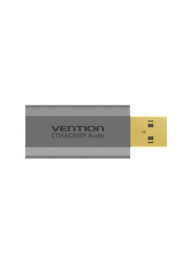 VENTION USB External Sound Card Gray Metal Type Model # VAB-S19-H - Image 3