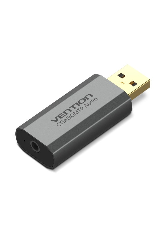 VENTION USB External Sound Card Gray Metal Type Model # VAB-S19-H - Image 1