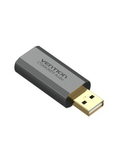 فينشن بطاقة صوت خارجية USB من VENTION نوع المعدن الرمادي رقم الموديل VAB-S19-H  - Image 2
