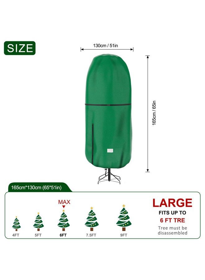 Riuog Upright Christmas Tree Storage Cover,Tear Resistant Adjustable Christmas Tree Storage Bag for 6 FT Artificial Tree Standing with Ornaments,Xmas Tree Cover, Dustproof - Image 2