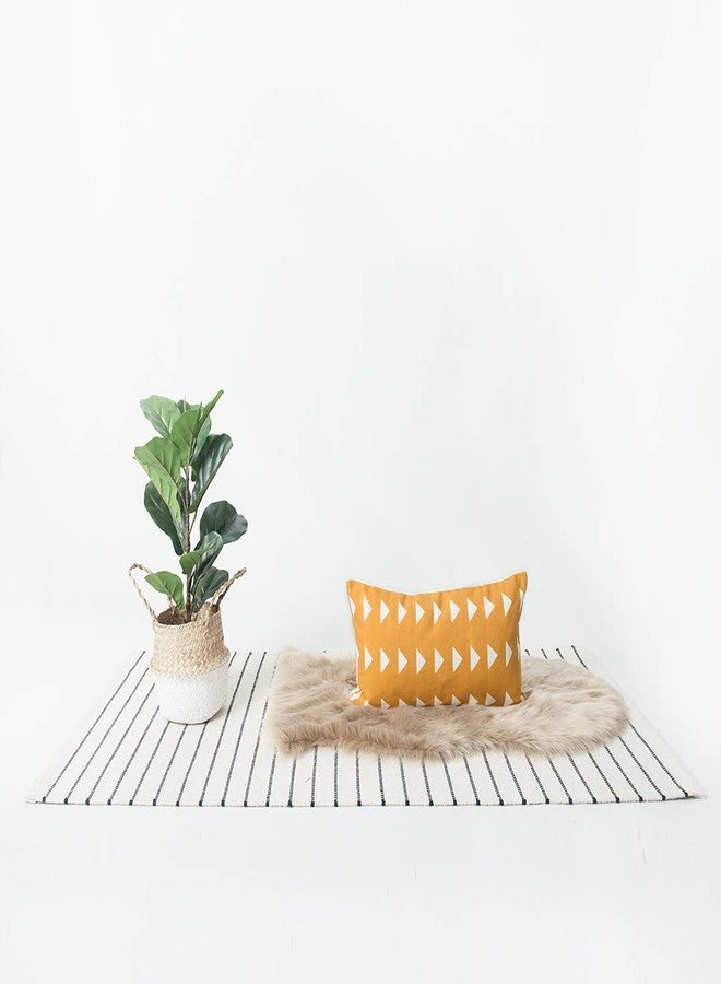 Hofdeco African Mudcloth Lumbar Pillow Cover Only, Mustard Yellow Triangle, 12"x20" - Image 3