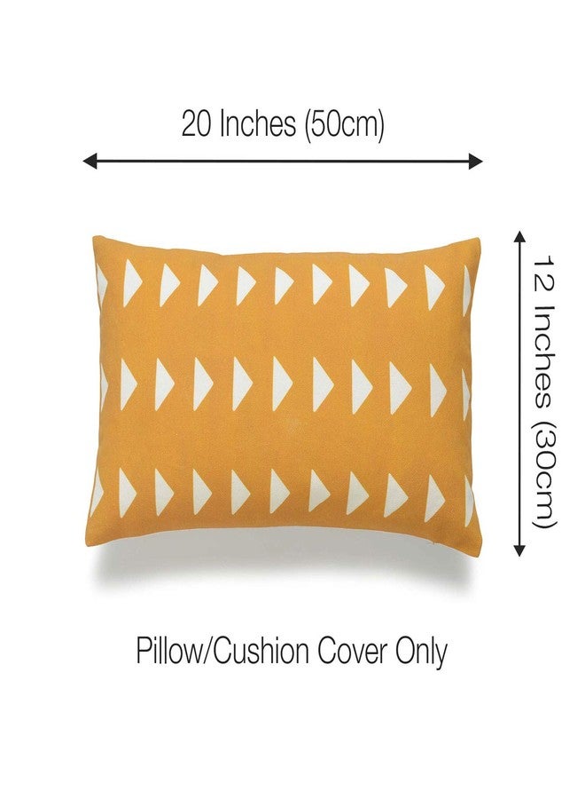 Hofdeco African Mudcloth Lumbar Pillow Cover Only, Mustard Yellow Triangle, 12"x20" - Image 4
