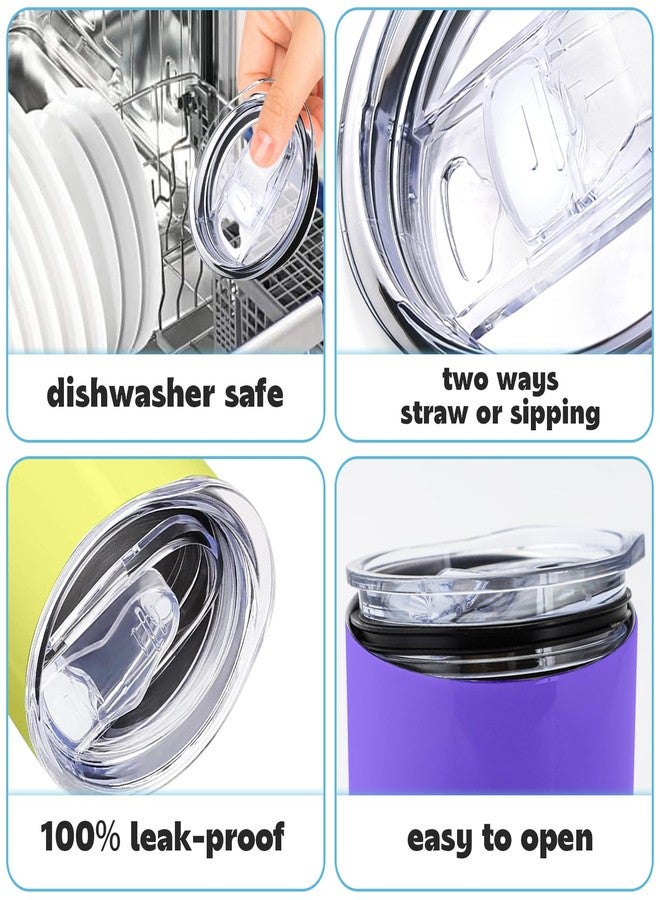 XccMe 20oz Skinny Tumbler Replacement Lids 2 Pack,Spill Proof Splash Resistant Silicone Sliding Covers,Straw Friendly, BPA Free - Image 4