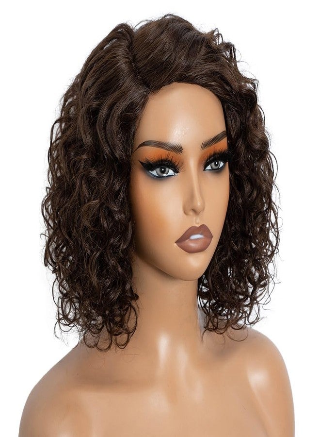 Joedir Bob Human Hair Wigs for Black Women Wear and Go Wig Water Wave Wig Afro Curly HD Lace C Parting Glueless 12 Inches 180% Density (4) - Image 1