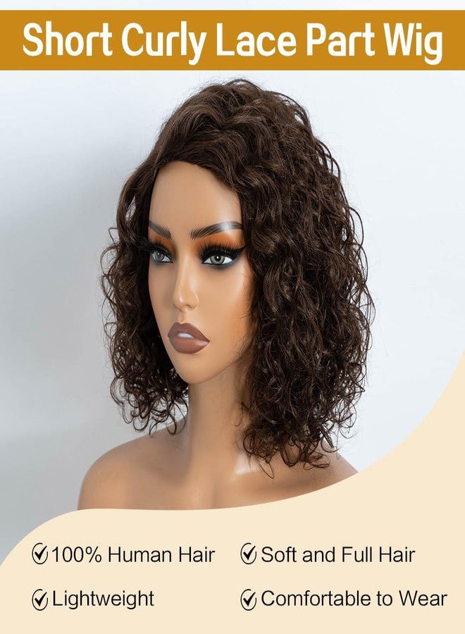Joedir Bob Human Hair Wigs for Black Women Wear and Go Wig Water Wave Wig Afro Curly HD Lace C Parting Glueless 12 Inches 180% Density (4) - Image 3