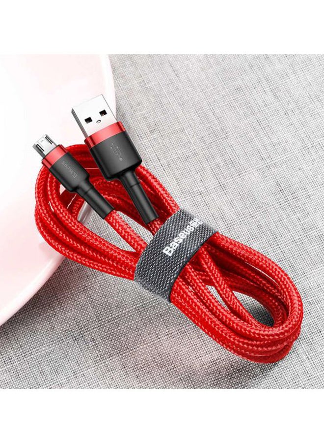 بيسوس كابل كافيول بتيار 2.4 أمبير من النايلون المضفر للشحن السريع بمنفذ USB إلى مايكرو USB للأجهزة التي تعمل بنظام التشغيل أندرويد، متوافق مع سامسونج جالاكسي S7 وS6 ونوت وإل جي ونيكسوس ونوكيا وبلايستيشن 4، بطول 1 متر أحمر وأسود - Image 4