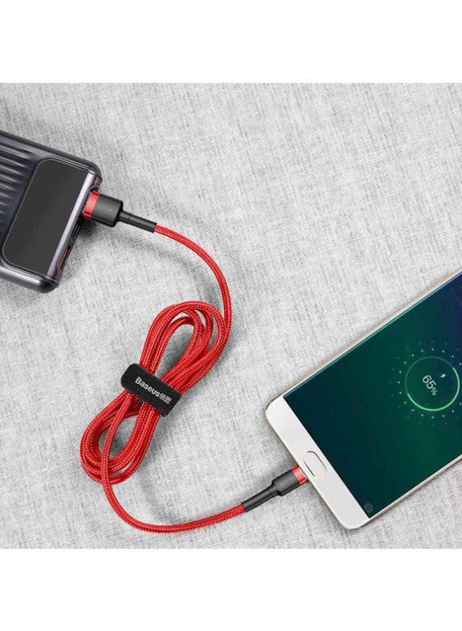 بيسوس كابل كافيول بتيار 2.4 أمبير من النايلون المضفر للشحن السريع بمنفذ USB إلى مايكرو USB للأجهزة التي تعمل بنظام التشغيل أندرويد، متوافق مع سامسونج جالاكسي S7 وS6 ونوت وإل جي ونيكسوس ونوكيا وبلايستيشن 4، بطول 1 متر أحمر وأسود - Image 3