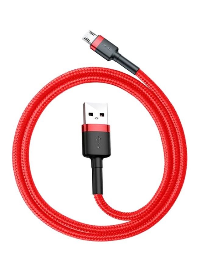 بيسوس كابل كافيول بتيار 2.4 أمبير من النايلون المضفر للشحن السريع بمنفذ USB إلى مايكرو USB للأجهزة التي تعمل بنظام التشغيل أندرويد، متوافق مع سامسونج جالاكسي S7 وS6 ونوت وإل جي ونيكسوس ونوكيا وبلايستيشن 4، بطول 1 متر أحمر وأسود - Image 1