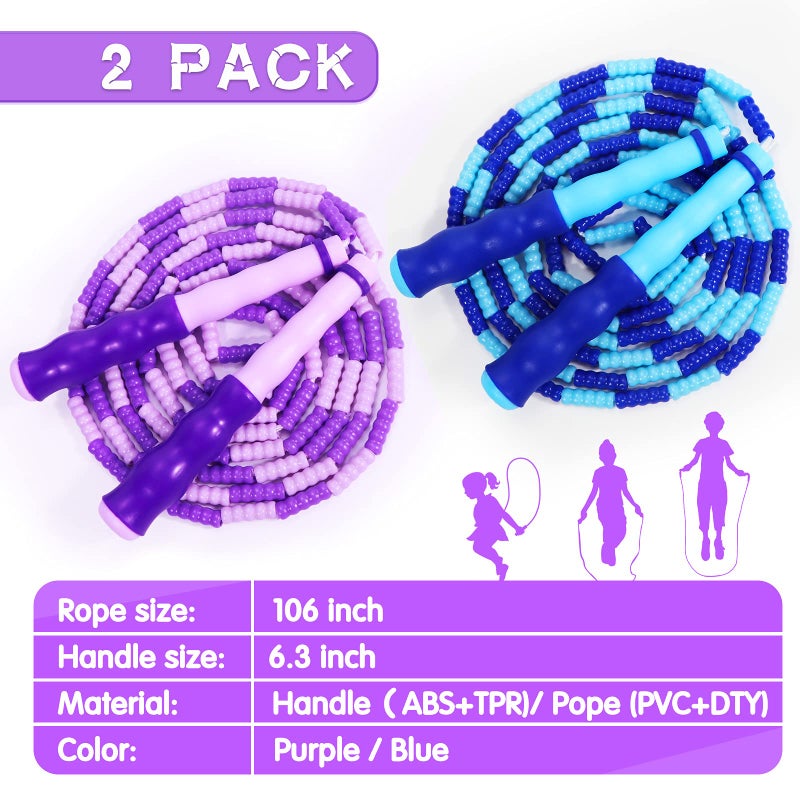 Supertrip Jump Rope Kids-Soft Beaded Skipping Rope Adjustable Tangle-Free Segmented Jumping Rope for Children and Students - Image 3