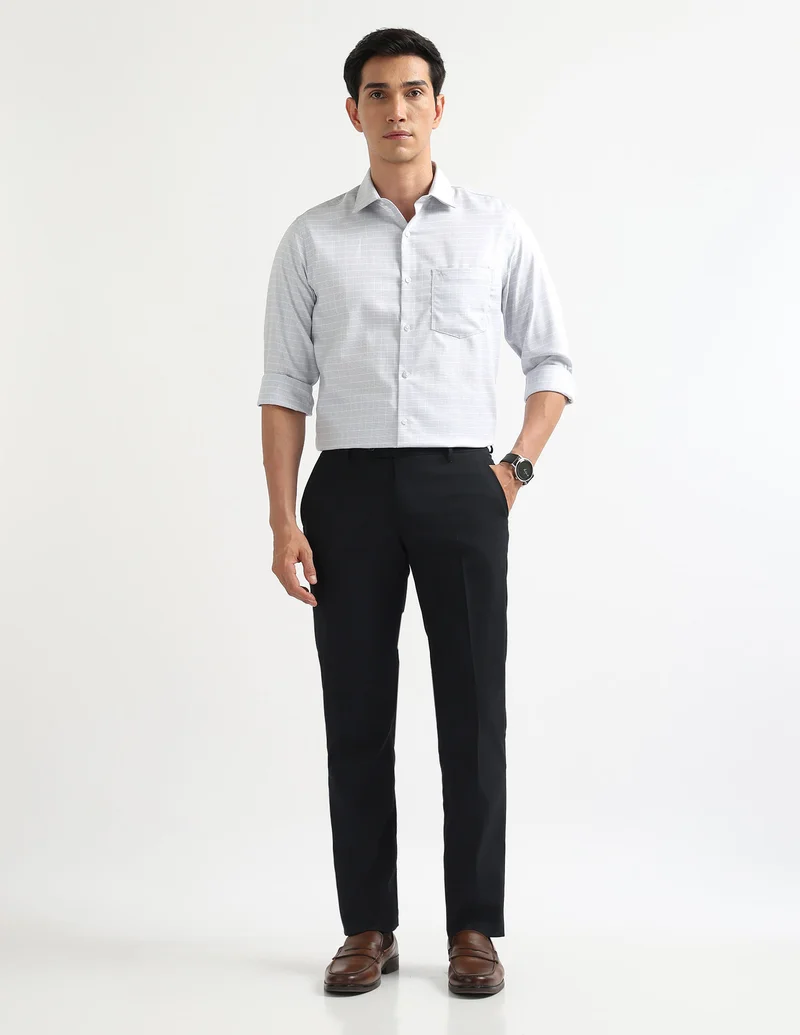 Arrow Blue Liberty Classic Fit Auto Press Shirt for Men | Best Price UAE