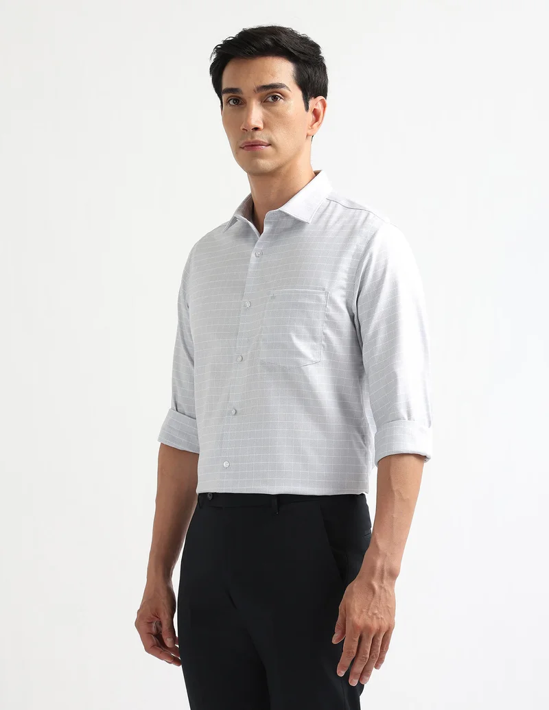 Arrow Blue Liberty Classic Fit Auto Press Shirt for Men | Best Price UAE