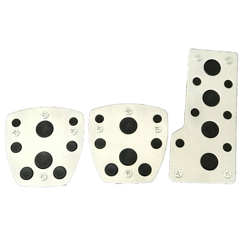 Oshotto 3 Pcs Non-Slip Manual CS-08 Car Pedals Kit Sports Pad Covers Set Compatible with Maruti Suzuki Zen Estilo (Black) - Image 2