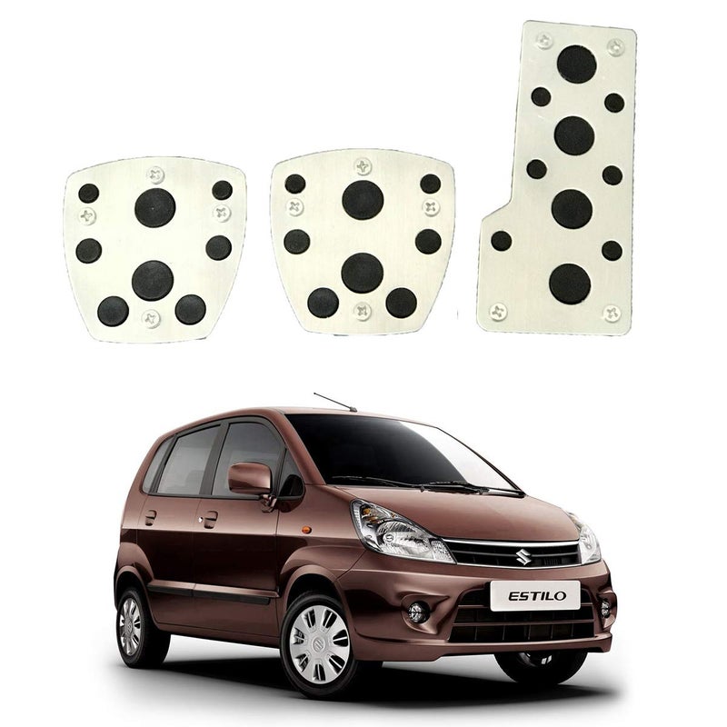 Oshotto 3 Pcs Non-Slip Manual CS-08 Car Pedals Kit Sports Pad Covers Set Compatible with Maruti Suzuki Zen Estilo (Black) - Image 1