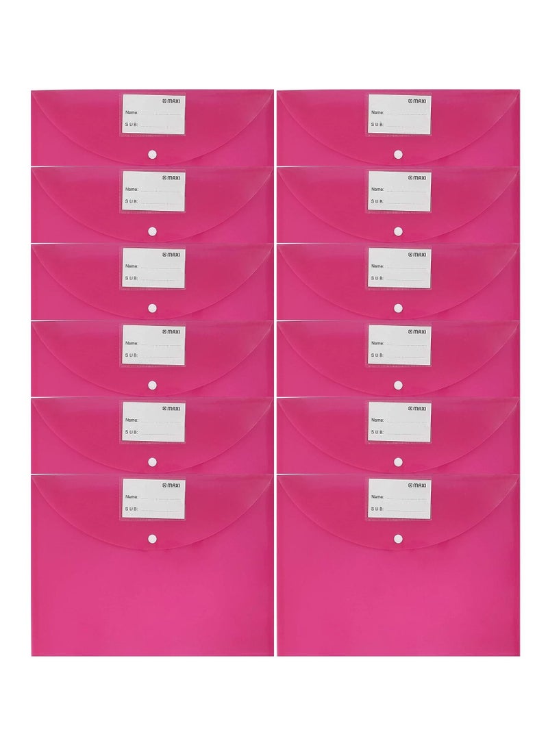 Maxi 12-Piece Clear Document Bag Pink Colour  - Image 1