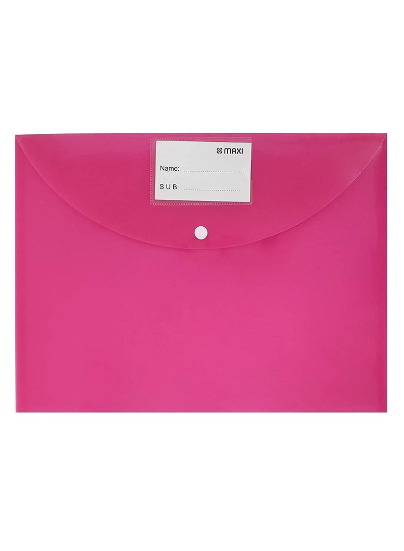 Maxi 12-Piece Clear Document Bag Pink Colour  - Image 2