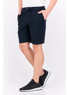 Algspar Men Textured Basic Shorts, Black  - Image 1