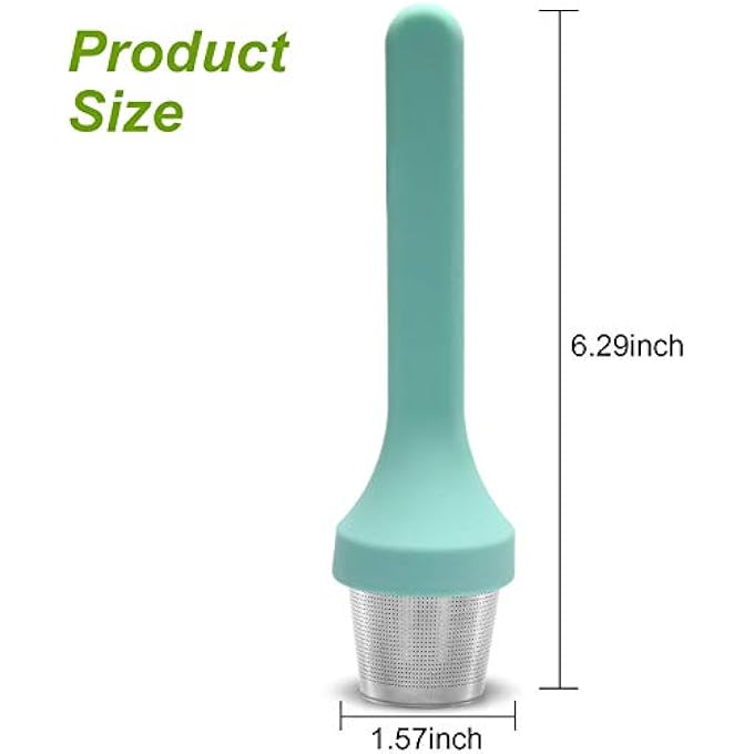 fenshine Tea Infuser Silicone Handle Stainless Steel Tea Strainer Loose Tea Steeper Extra Fine Mesh Tea Filter For Loose Leaf Tea Or Herbal Tea - Image 3