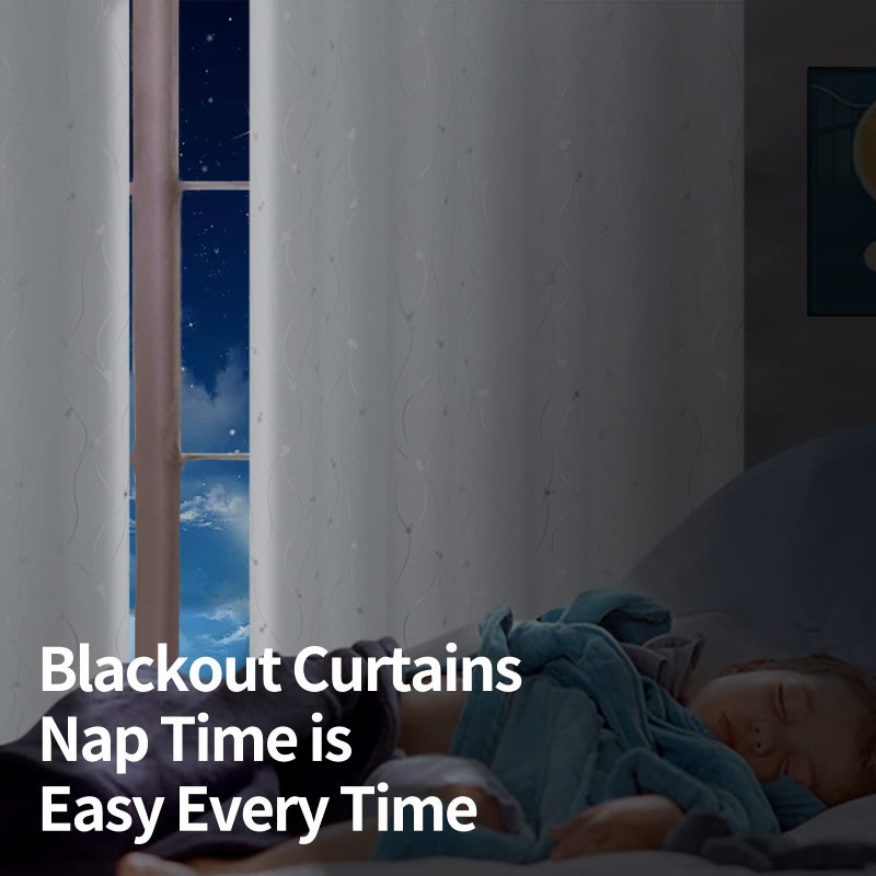 BGment الستائر الغامق في غرفة بئسة 84 بوصة طول 2 لوحات مجموعة جروميت الستائر تعتيم معزولة الحرارية مع خط الموجة والنقاط المطبوعة لغرفة النوم كل 38 × 84 بوصة أبيض نقي - Image 3