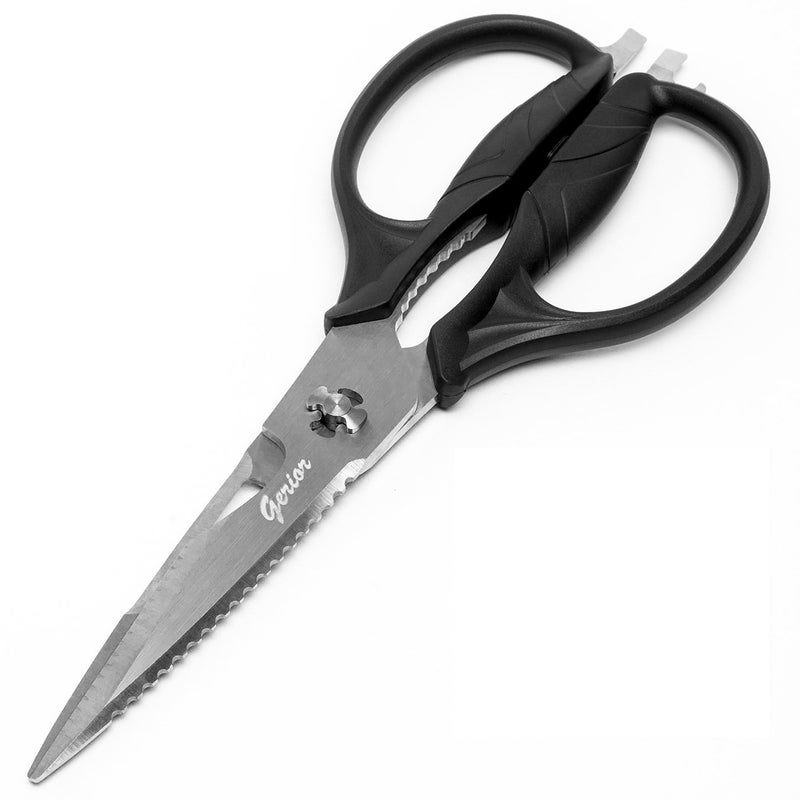 Kitchen Shears ComeApart Heavy Duty Culinary Scissors for Cutting Poultry Fish Meat Food Large Size 925 Ultra Sharp Blade Black Handle
