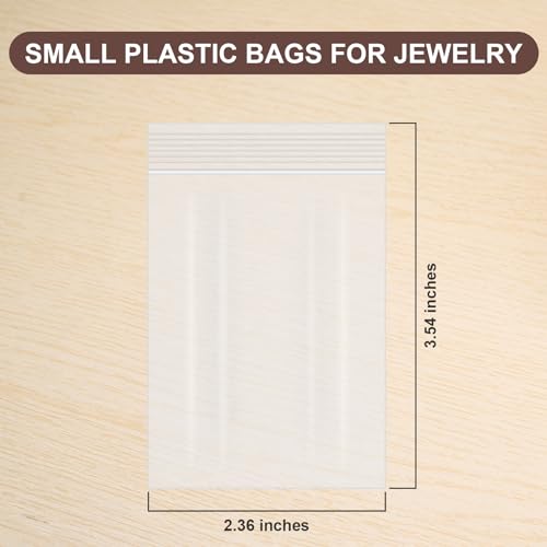 WEGOUP 130 PCS Clear Jewelry Bags, 2.36" x 3.54" Resealable Poly Zip Bags, 2 Mil Small Plastic Baggies for Storage, Gifts, Candy, Screws - Image 2