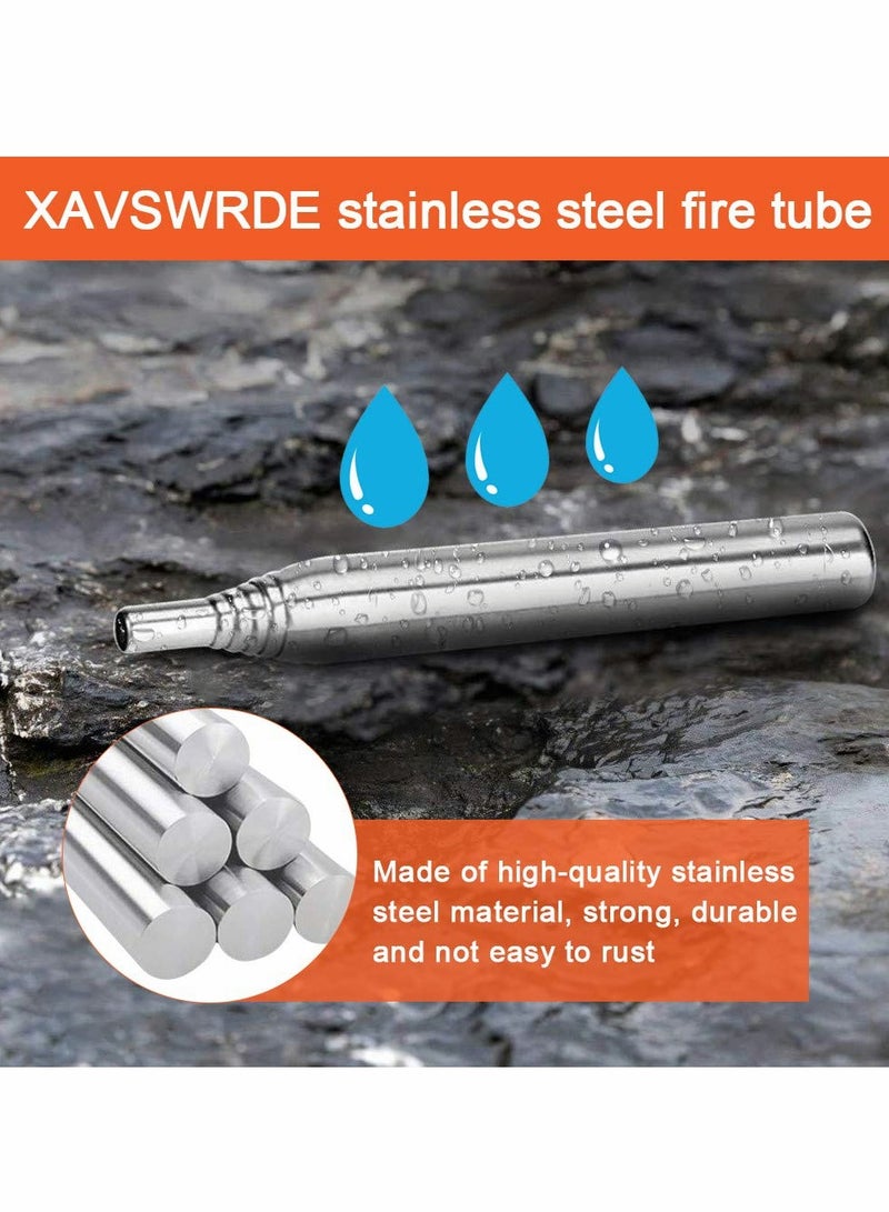 Excefore Blow Fire Tube Pipe Collapsible Spitfire Pocket Bellows Stainless Steel Telescopic Blowing Tube Foldable Camping Fire Tool for Fireplace Barbecues Campfire Blowing Air Into a Fire 3 PCS - Image 3
