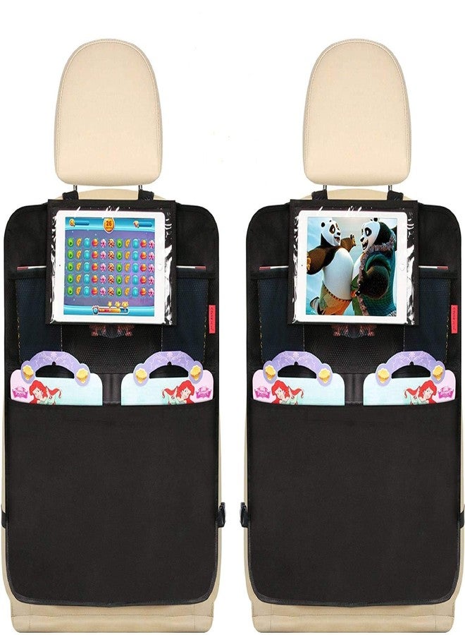 Kaiphy Car Backseat Organizer Premium Quality Car Kick Mats with 10" Tablet Holder - Extra Large Pocket- Sturdy Top 2Pack - Image 1