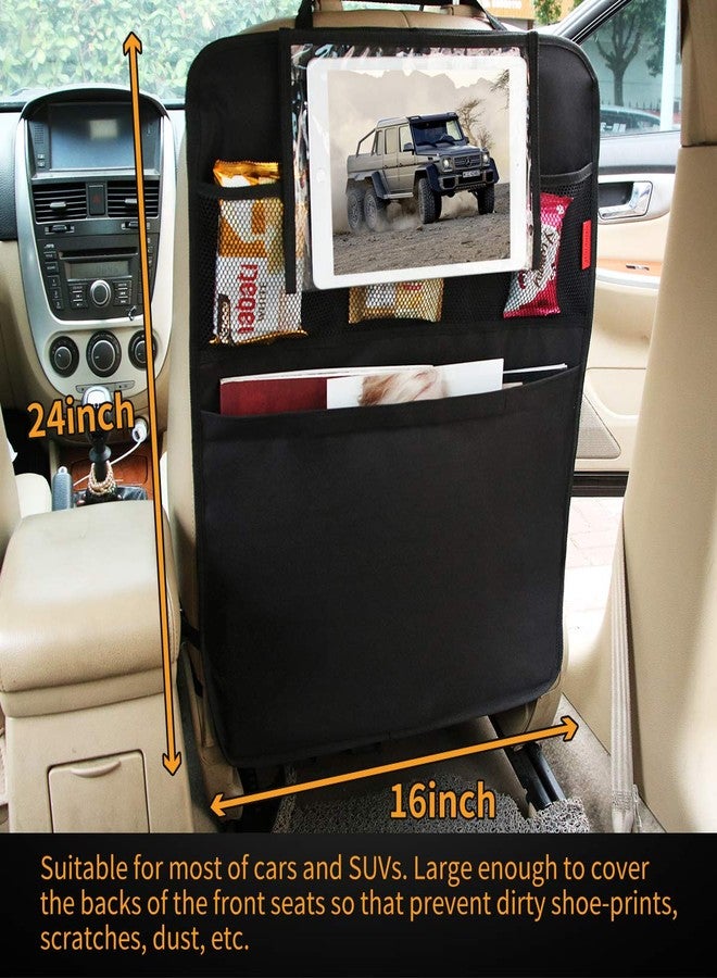 Kaiphy Car Backseat Organizer Premium Quality Car Kick Mats with 10" Tablet Holder - Extra Large Pocket- Sturdy Top 2Pack - Image 4