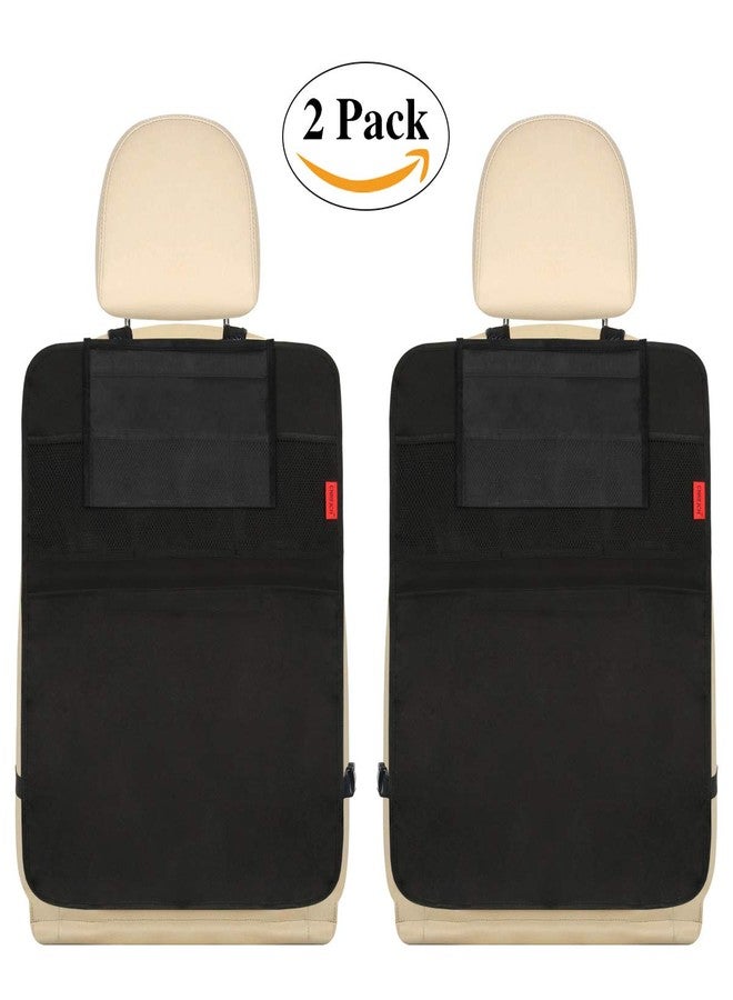 Kaiphy Car Backseat Organizer Premium Quality Car Kick Mats with 10" Tablet Holder - Extra Large Pocket- Sturdy Top 2Pack - Image 2