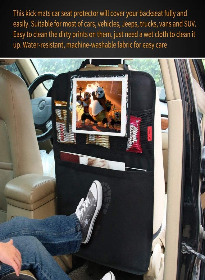 Kaiphy Car Backseat Organizer Premium Quality Car Kick Mats with 10" Tablet Holder - Extra Large Pocket- Sturdy Top 2Pack - Image 5