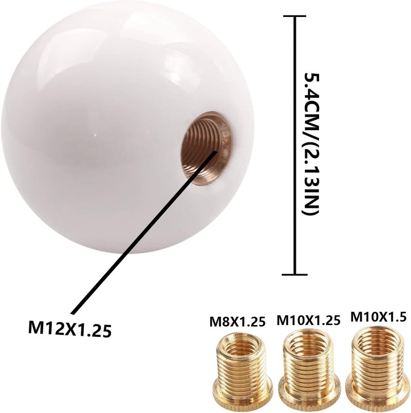 YIUIY Universal Round Ball Gear Shift Knob - Pure White - Image 2