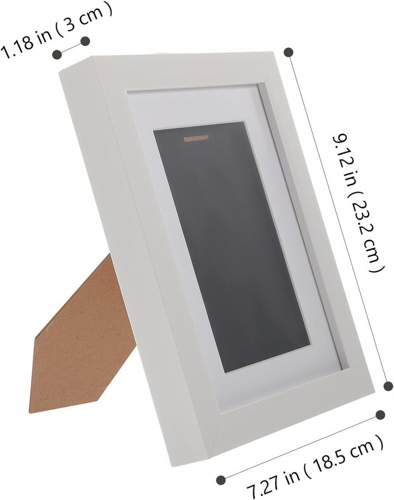 ABOOFAN Medal Photo Holder Badge Picture Frame 6x8 Inch White Desktop Display Stand Thickened 3d Shadow Box for Marathon Awards and Badge Display at Home Office - Image 2