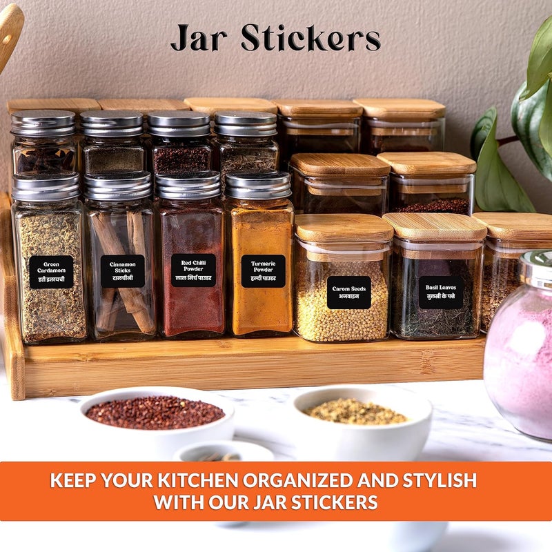 Inkware Black Waterproof Vinyl Self-Adhesive Stickers for Wall for Decals Craft, Kitchen Jar Containers Labels, Mason Jars Glass Bottles(Pack of 150-(2 Inch X 1.5 Inch), 150 Labels - Image 2