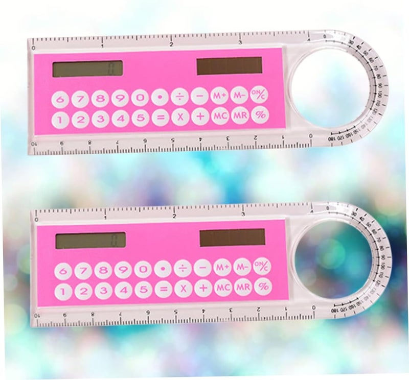 DOITOOL 2pcs Ruler Calculator Mini Digital for Boys and Girls School Supplies Cute School Stuff Boys and Girls Office Stationery Random Color - Image 3