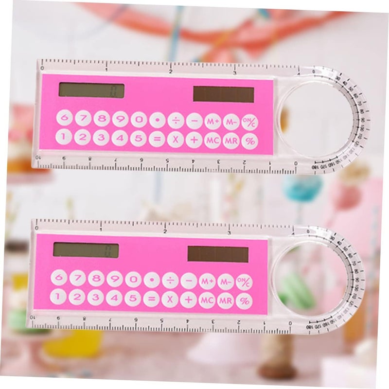 DOITOOL 2pcs Ruler Calculator Mini Digital for Boys and Girls School Supplies Cute School Stuff Boys and Girls Office Stationery Random Color - Image 4