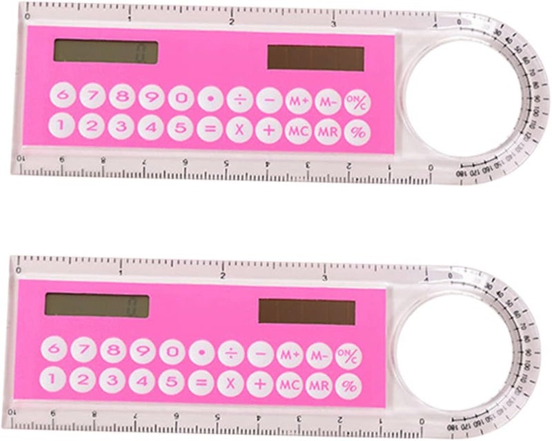DOITOOL 2pcs Ruler Calculator Mini Digital for Boys and Girls School Supplies Cute School Stuff Boys and Girls Office Stationery Random Color - Image 1