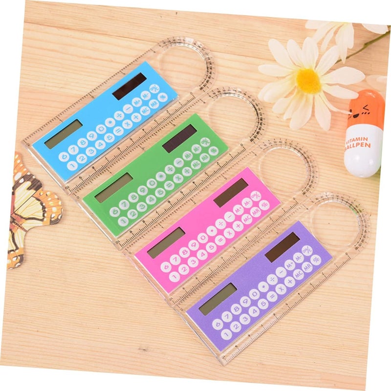 DOITOOL 2pcs Ruler Calculator Mini Digital for Boys and Girls School Supplies Cute School Stuff Boys and Girls Office Stationery Random Color - Image 5