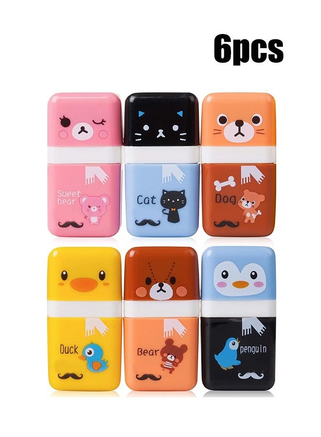 واي جيه ممحيات للأطفال، عبوة من 6، ممحاة مع غطاء وبكرة، مستلزمات مدرسية، ممحيات، ممحيات للأطفال، ممحاة أقلام، ممحيات لطيفة، مستلزمات مدرسية للأطفال - Image 1