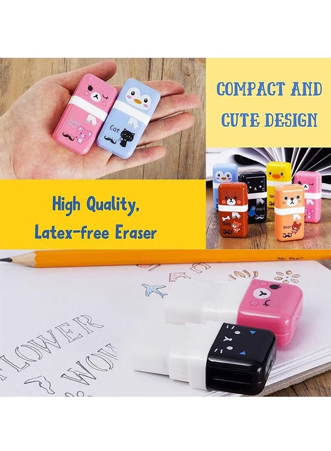 واي جيه ممحيات للأطفال، عبوة من 6، ممحاة مع غطاء وبكرة، مستلزمات مدرسية، ممحيات، ممحيات للأطفال، ممحاة أقلام، ممحيات لطيفة، مستلزمات مدرسية للأطفال - Image 2