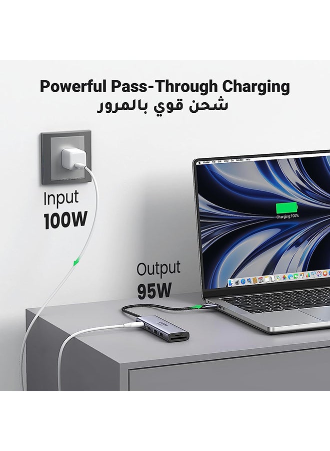 Ugreen USB C Hub 6 IN 1 Type C to HDMI 4K At 60Hz Adapter With 2 USB 3.0 Ports SD TF Card Reader 100W USB C Power Delivery Aluminum For M3 M2 M1 MacBook Pro Air iPad Pro M4 M3 M2  iPhone 16 15 Pro Max - Image 4