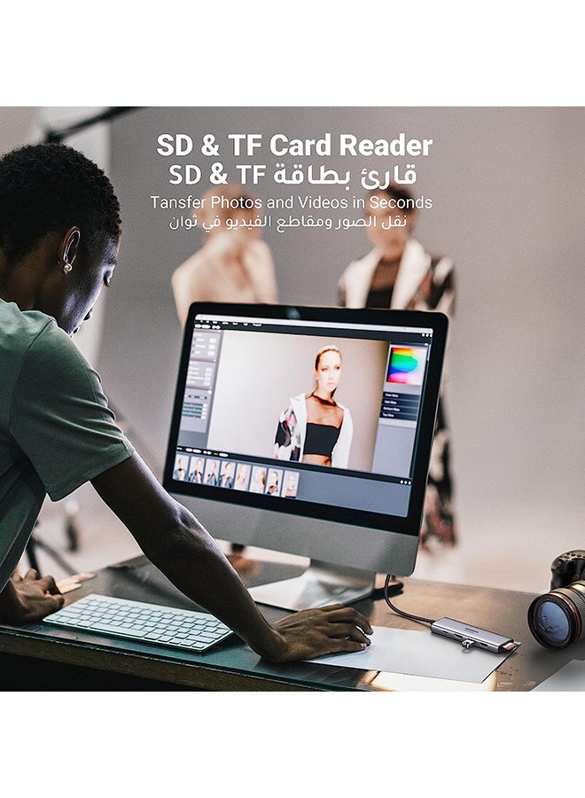 Ugreen USB C Hub 6 IN 1 Type C to HDMI 4K At 60Hz Adapter With 2 USB 3.0 Ports SD TF Card Reader 100W USB C Power Delivery Aluminum For M3 M2 M1 MacBook Pro Air iPad Pro M4 M3 M2  iPhone 16 15 Pro Max - Image 5