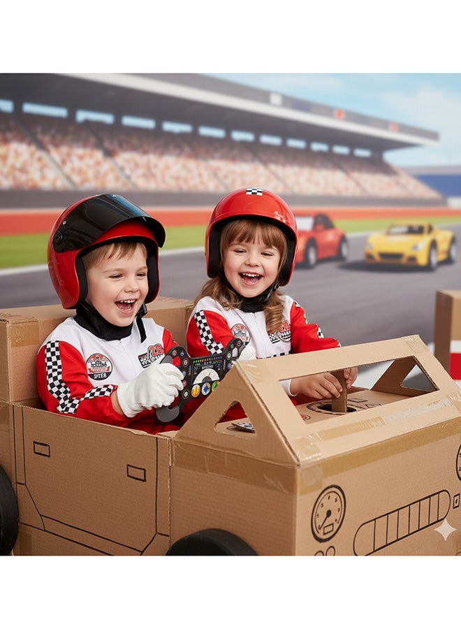 AOSEED Kids Race Car Driver Costume – Deluxe Racing Jumpsuit with Helmet & Accessories - Image 4