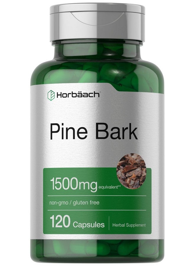 Horbäach Pine Bark Extract Capsules | 1500mg | 120 Count | Non-GMO and Gluten Free - Image 1