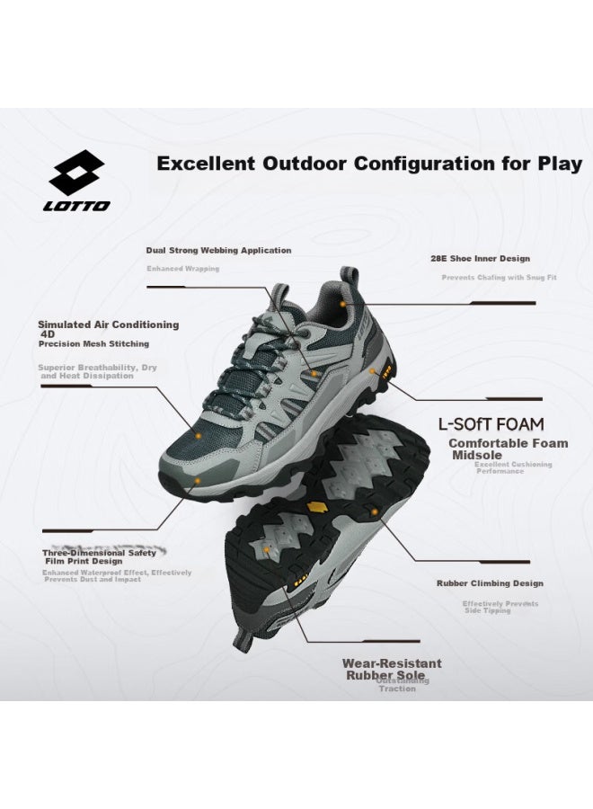 Lotto Hiking Shoes Uni Spring Mesh Breathable Outdoor Mountain Climbing Non-slip Cushioning Sports Running Shoes Gray Size 44 - Image 1