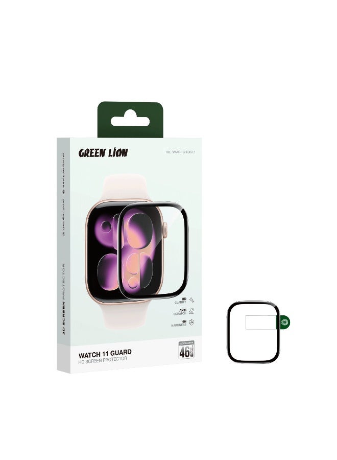 GREEN LION 3D Screen Protector Series 11 for Apple Watch 46mm / HD Clarity / Anti Scratch / 9H Hardness - Clear