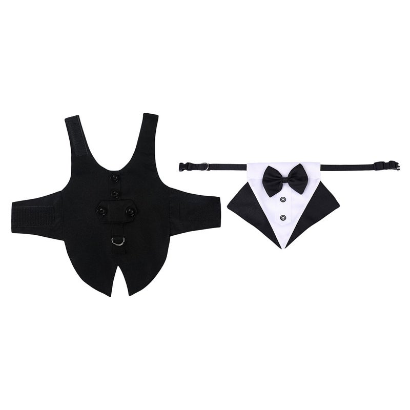 1 Set Dog Suit and Bandana Dog Tuxedo Pet Dog Bandana and Suit Kit Pet Supplies - Image 1
