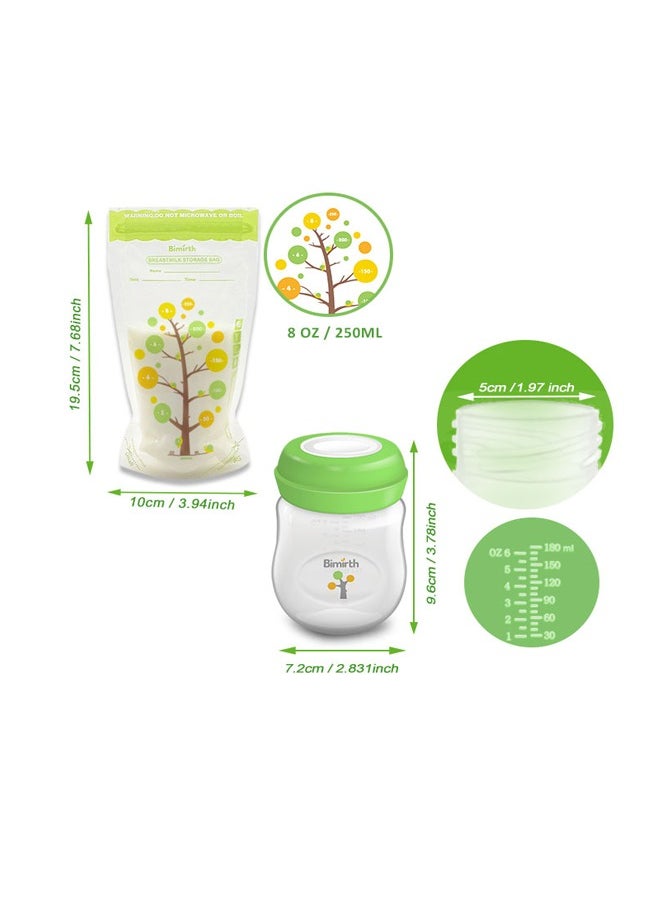 Bimirth 56-Piece Safe and Convenient Breast Milk Storage Fresh Bags With 2PCS Newborn 180ml Bottle Set  - Image 3