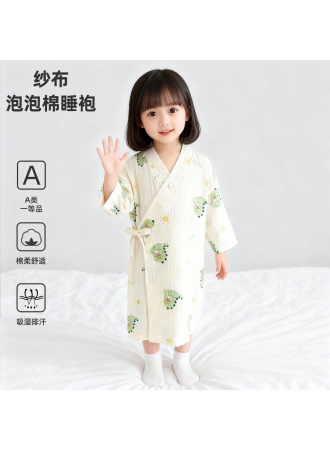 Baby Pure Cotton Gauze Bathrobe Spring And Autumn Long Sleeve Pajamas Children's Nightgown Baby Summer Home Clothes Girls' Sleepwear