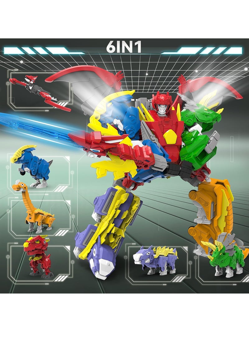 KASTWAVE - Dinosaur Combined Robot Toys, 6-in-1 Deformation Robot, Take Apart Robot Figures, Disassembly Toys for Boys & Girls Age 6+, Birthday Gifts, Graduation Gifts, School Gifts - Image 1