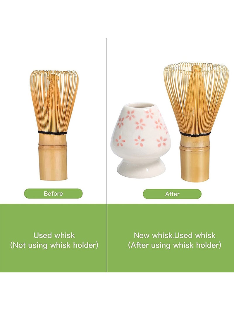 4-Piece Matcha Green Tea Whisk Set, Matcha Bowl, Bamboo Whisk, Scoop, Whisk Holder